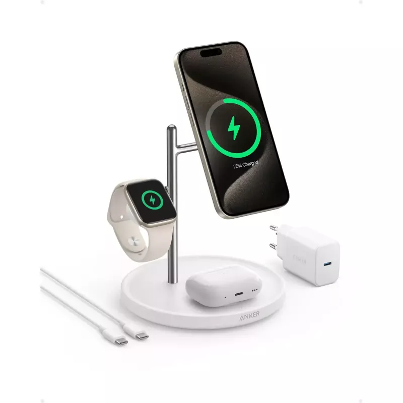 Carregador sem fios de carregamento rápido para interior Anker MagGo Universal branco USB