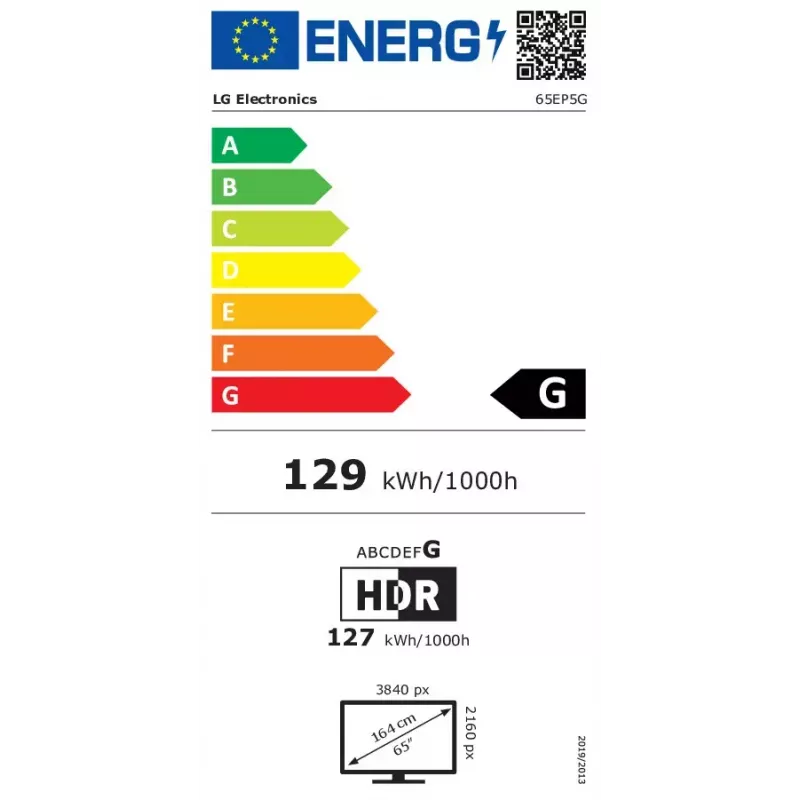 Ecrã de sinalização LG 65EP5G-B ecrã plano de sinalização digital 165,1 cm (65 polegadas) OLED 185 cd/m² 4K Ultra HD preto WebOS 12/7