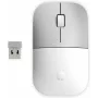 Rato sem fios HP Z3700 cerâmica branco, ambidestro, ótico, RF Wireless, 1200 DPI, prateado, branco