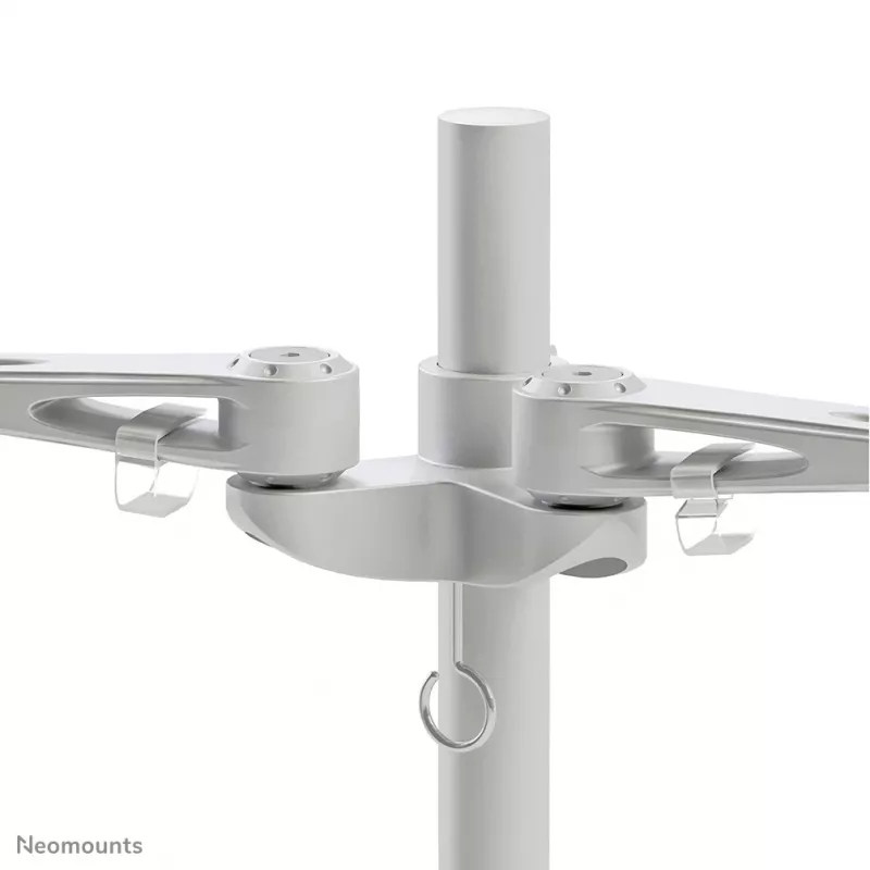 Neomounts FPMA-D935D suporte de secretária para dois monitores, articulado, com grampo, 14–27 polegadas (35,6–68,6 cm), 6 kg por ecrã, VESA 75x75/100x100, prateado
