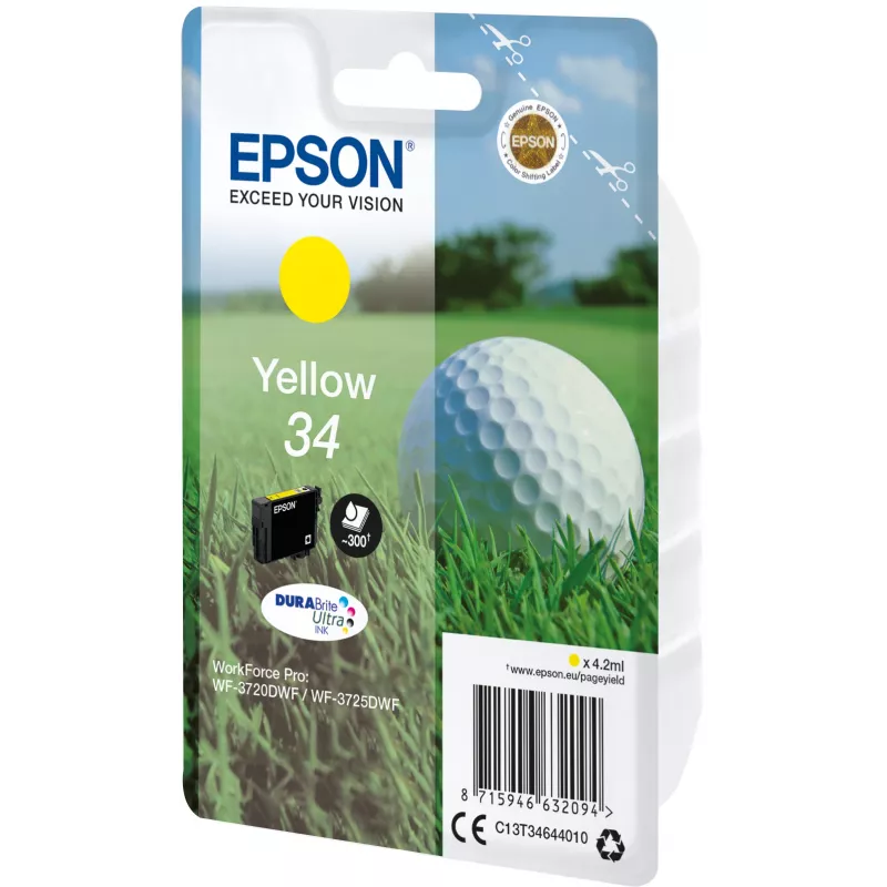Epson Golfball embalagem individual amarelo 34 tinta DURABrite Ultra