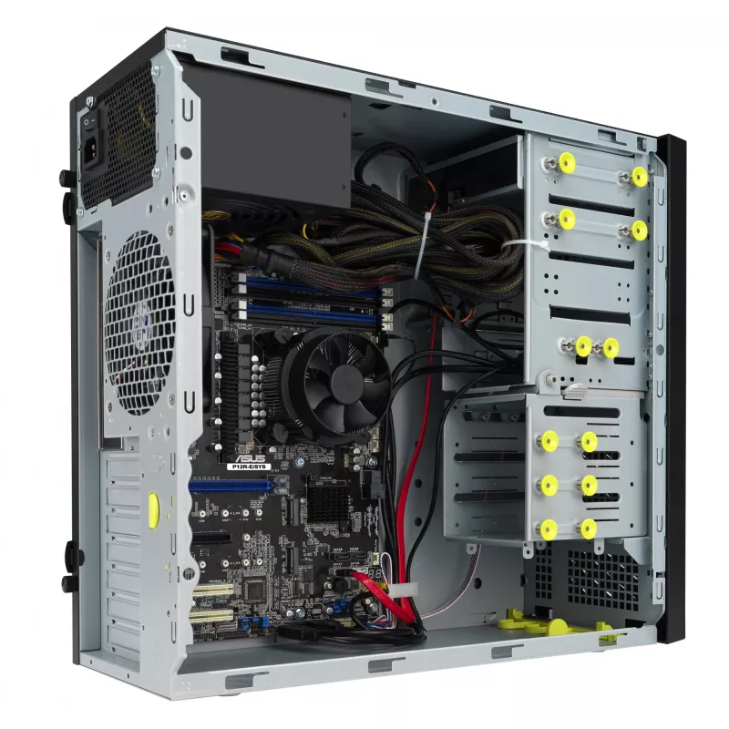 Caixa torre ASUS TS100-E11-PI4, preta, com chipset Intel C256, suporte LGA1200 e fonte de 300 W