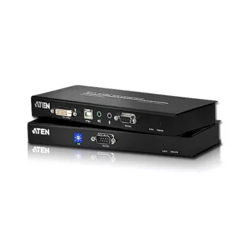 ATEN Extensor KVM USB DVI com áudio e RS-232 (60 m), transmissor e recetor, com fios, 60 m, Cat5, Cat5e, 1920 x 1200 píxeis, 1920 x 1200, 1024 x 768
