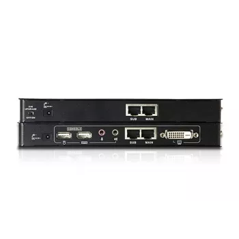 ATEN Extensor KVM USB DVI com áudio e RS-232 (60 m), transmissor e recetor, com fios, 60 m, Cat5, Cat5e, 1920 x 1200 píxeis, 1920 x 1200, 1024 x 768