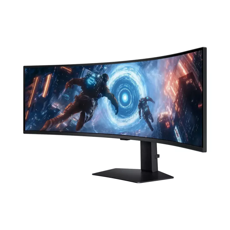Monitor LCD Samsung G91F 49 polegadas Dual QHD 5120×1440 32:9 VA Curved 1 ms 144 Hz USB 3.2 Gen1 VESA altura ajustável