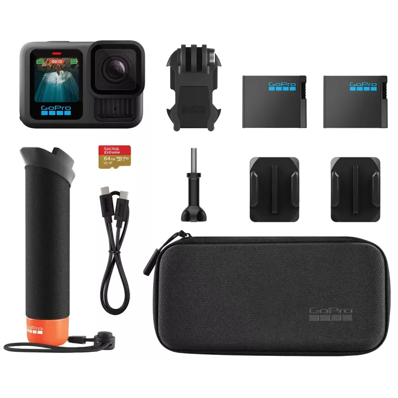 GoPro HERO13 Black Accessories Bundle CHDRB-131-RW câmara de ação, 5,3K, 27,6 MP, HyperSmooth 6.0