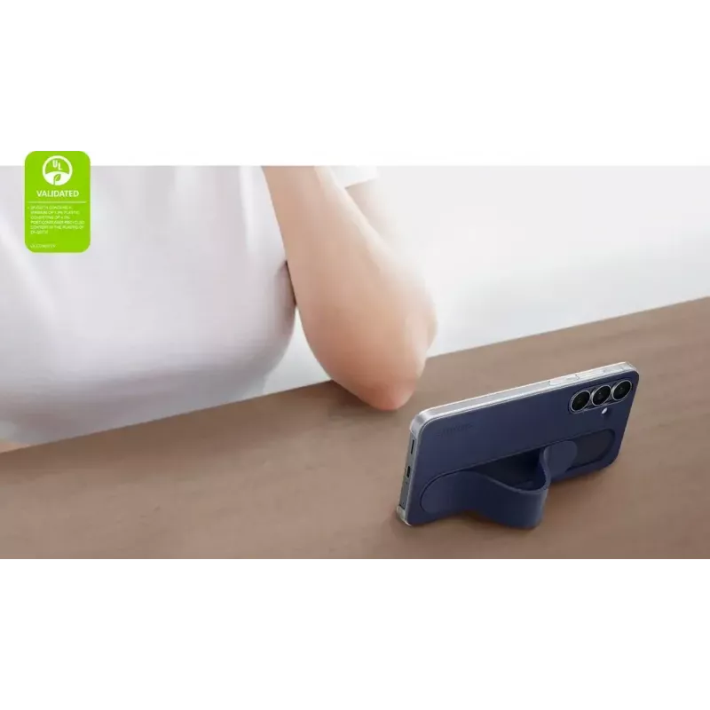 Capa Standing Grip Samsung para Galaxy S25 FE – branco, suporte de mesa