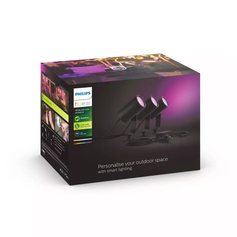 Candeeiro de parede inteligente Philips Hue White and Colour Ambience Lily Outdoor Spot Light 1741430P7