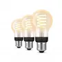 Philips Hue White Ambiance E27 A60 lâmpada inteligente de filamento, 7 W, 550 lm, 3 unidades
