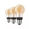 Philips Hue White Ambiance E27 A60 lâmpada inteligente de filamento, 7 W, 550 lm, 3 unidades
