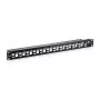 Patch panel blindado Equip 24 portas Keystone Cat.6A, Preto