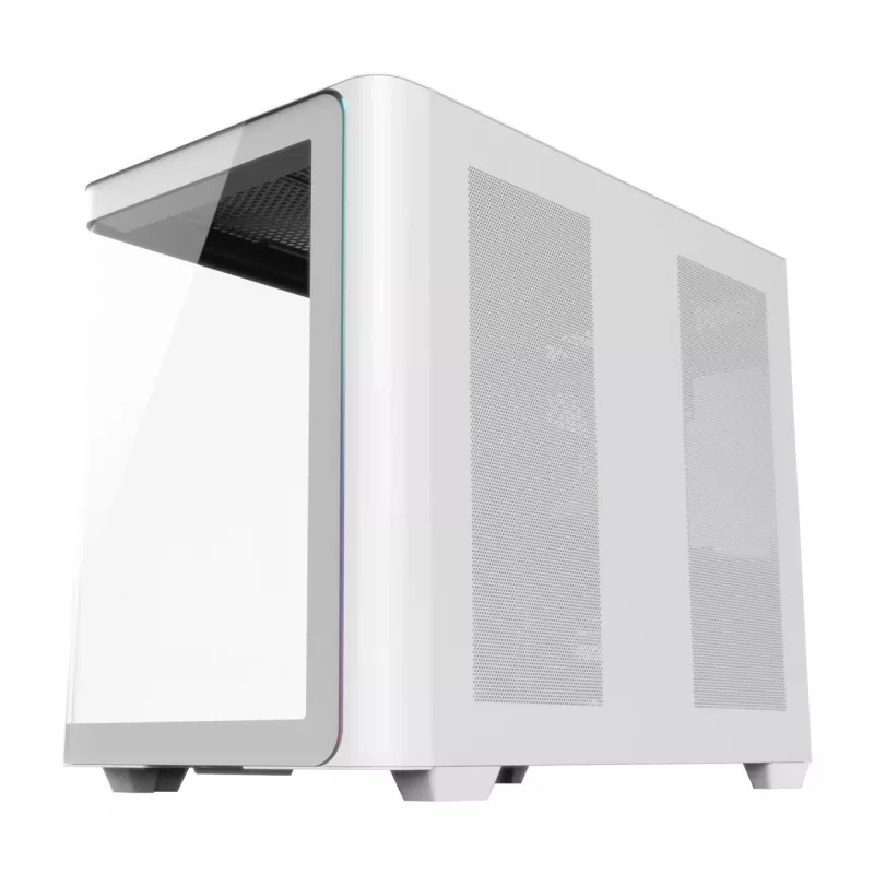 FSP M580-WP Plus caixa de PC Midi Tower, ATX, ARGB, vidro temperado, branca