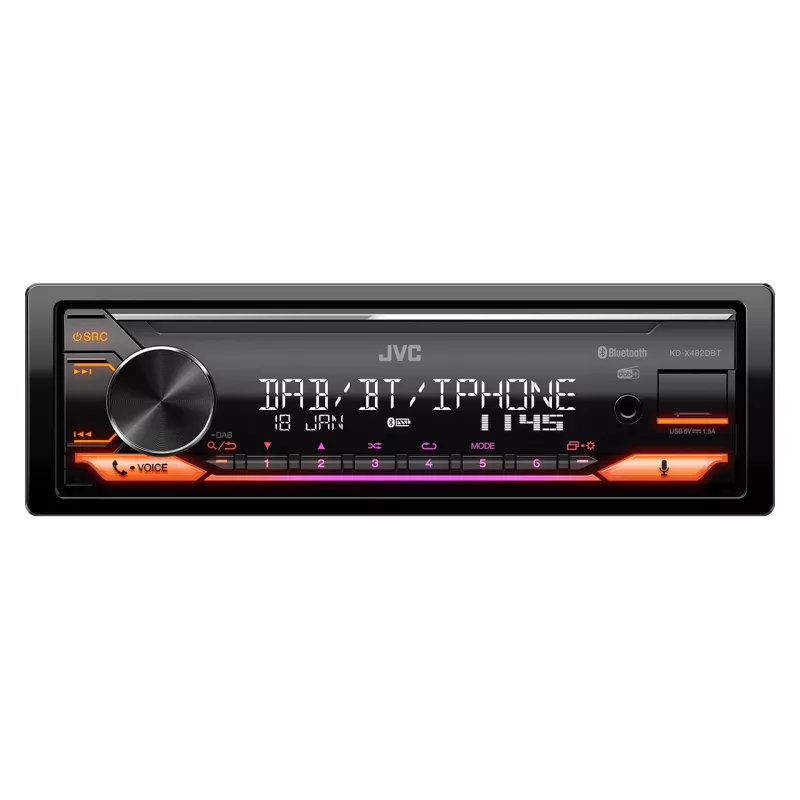 JVC KD-X482DBT preto 200 W Bluetooth