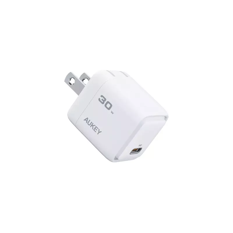AUKEY Comet Mini PA-C1 carregador de 30 W, 1 porta, carregamento rápido, 100–240 V AC, cinzento