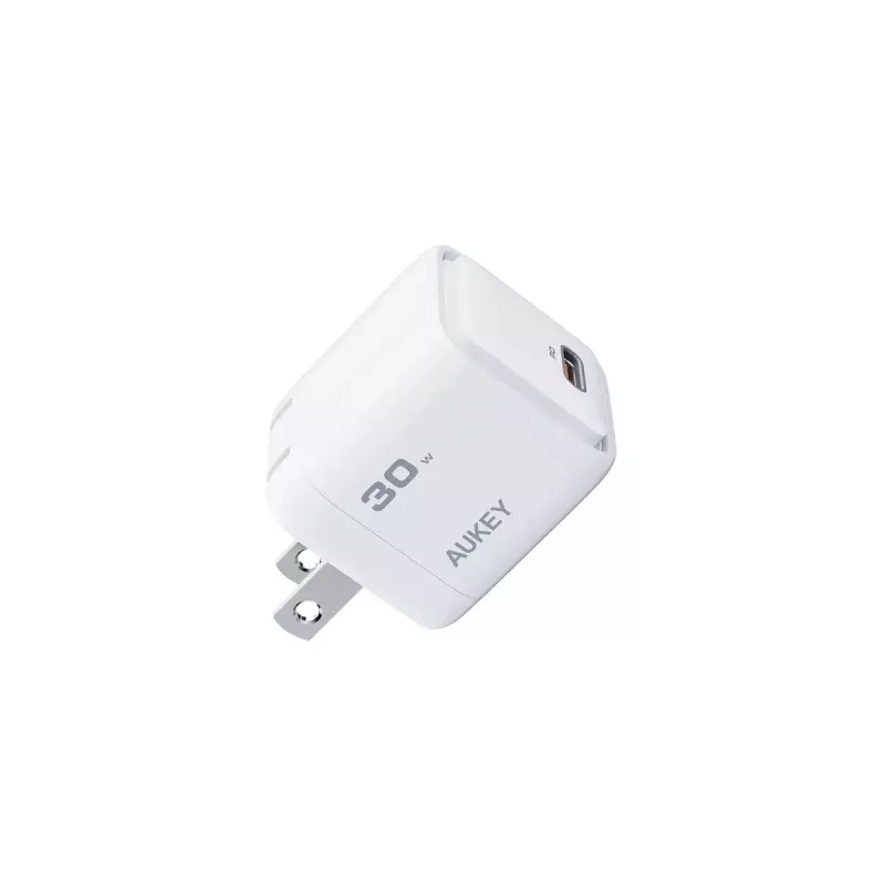 AUKEY Comet Mini PA-C1 carregador de 30 W, 1 porta, carregamento rápido, 100–240 V AC, cinzento