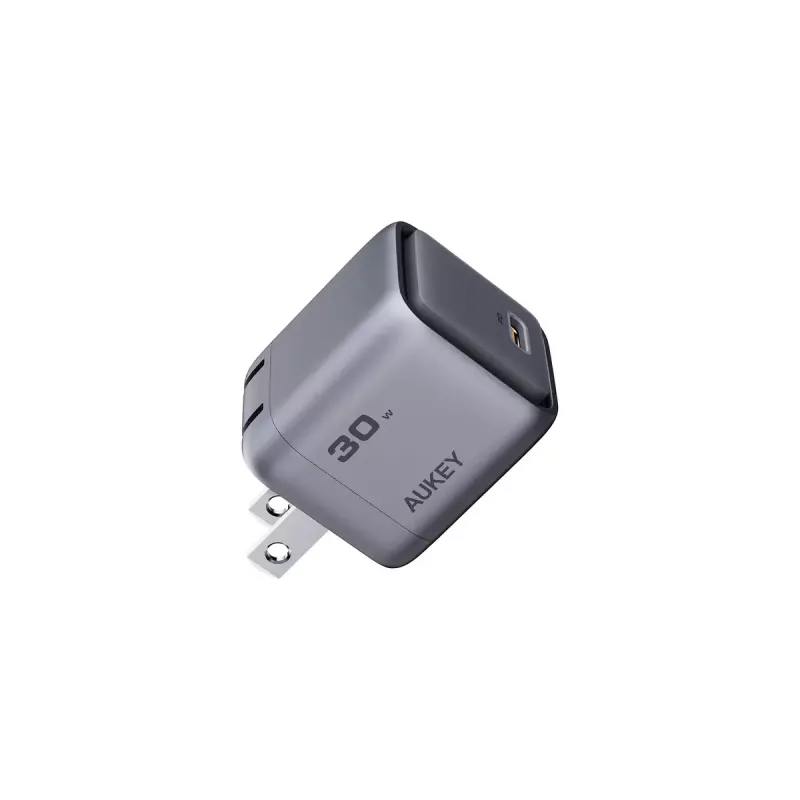 AUKEY Comet Mini PA-C1 carregador de 30 W, 1 porta, carregamento rápido, 100–240 V AC, cinzento