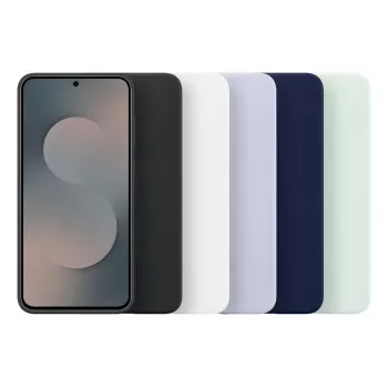 Capa de silicone para Samsung Galaxy S25 FE — azul-claro, para ecrã de 6,7 polegadas, forro interior em microfibra
