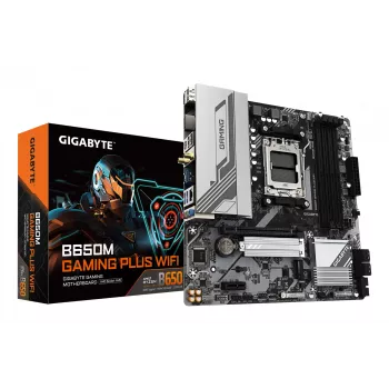Placa-mãe GIGABYTE B650M GAMING PLUS WIFI - CPUs AMD Ryzen 9000, VRM 5+2+2 fases, até 8000 MHz DDR5, 2x PCIe 4.0 M.2, LAN 2,5 GbE, WIFI 6E, USB 3.2 Gen 1