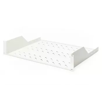 DIGITUS 2U Prateleira de montagem em rack fixa ventilada, cor cinzento (RAL 7035), até 25 kg, 85x483x350 mm