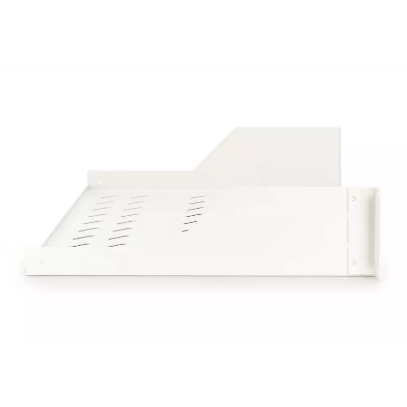 DIGITUS 2U Prateleira de montagem em rack fixa ventilada, cor cinzento (RAL 7035), até 25 kg, 85x483x350 mm