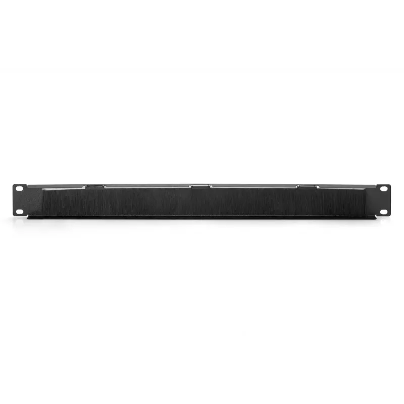 DIGITUS 1U Barra de passagem de cabos com escovas 44x483x11 mm, tamanho das escovas 27x423 mm, cor preto (RAL 9005)
