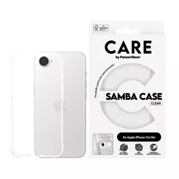 Capa PanzerGlass CARE by capa elegante Samba transparente iPhone 16e