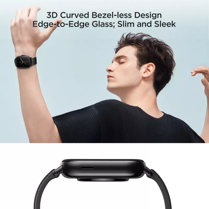 Amazfit GTS 2 smartwatch, 4,19 cm (1,65 polegadas) AMOLED, 43 mm, GPS, chamadas Bluetooth, 5 ATM, Midnight Black