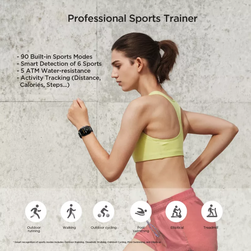 Amazfit GTS 2 smartwatch, 4,19 cm (1,65 polegadas) AMOLED, 43 mm, GPS, chamadas Bluetooth, 5 ATM, Midnight Black