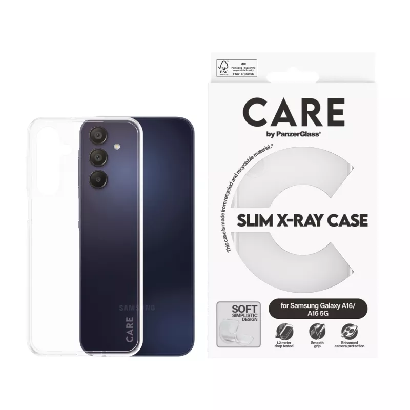 Capa PanzerGlass CARE by capa elegante transparente X-Ray Soft Basic Samsung A15 A15 5G