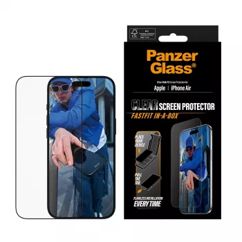 PanzerGlass ® película protetora de ecrã iPhone Air | Ultra-Wide Fit com FASTFIT IN-A-BOX