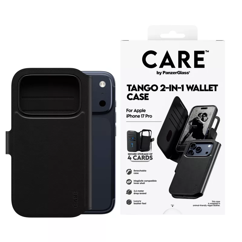 Capa de carteira 2 em 1 PanzerGlass CARE™ by ® Tango com MagSafe iPhone 17 Pro