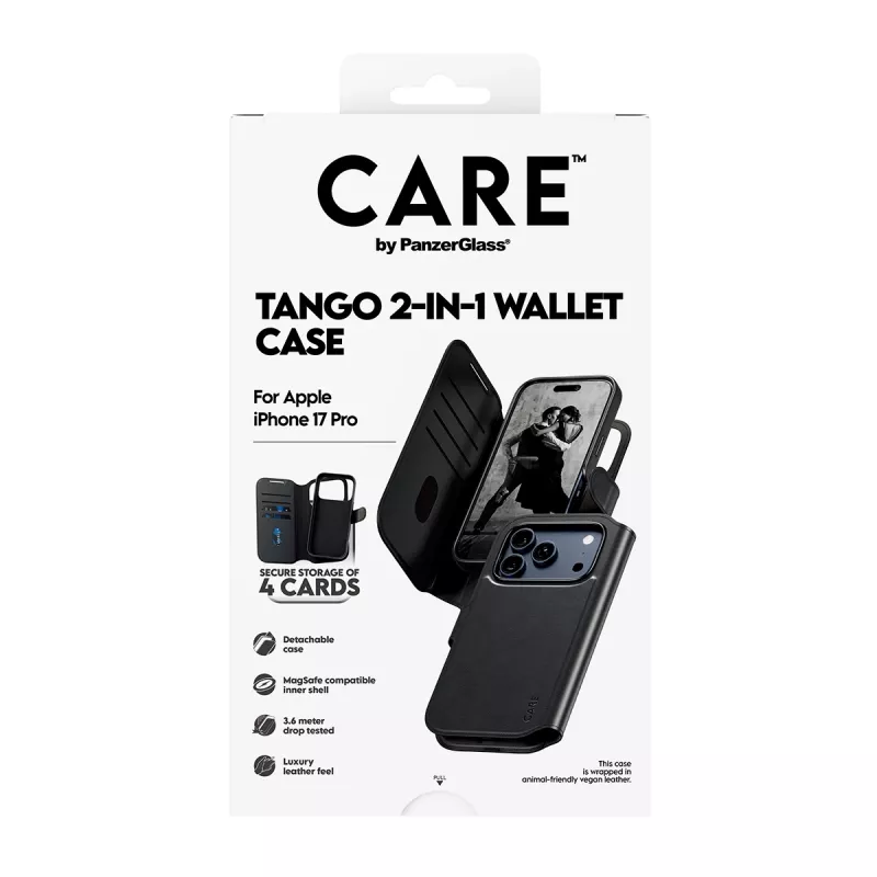 Capa de carteira 2 em 1 PanzerGlass CARE™ by ® Tango com MagSafe iPhone 17 Pro
