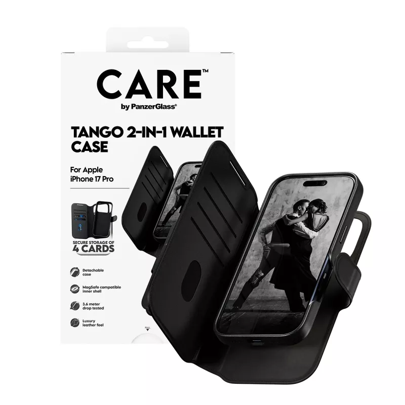 Capa de carteira 2 em 1 PanzerGlass CARE™ by ® Tango com MagSafe iPhone 17 Pro