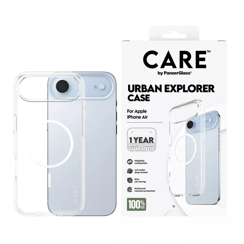 Capa PanzerGlass CARE by Flagship Case Transparent Urban Explorer White MagSafe iPhone 17 Air