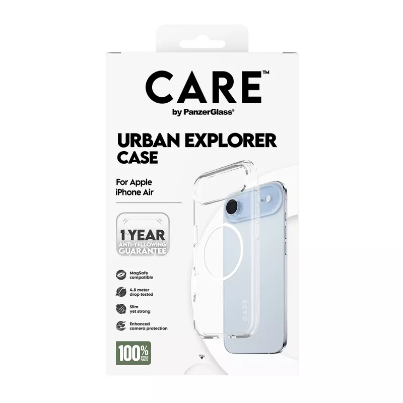 Capa PanzerGlass CARE by Flagship Case Transparent Urban Explorer White MagSafe iPhone 17 Air