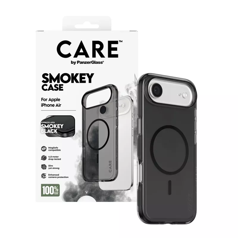 Capa PanzerGlass CARE™ by ® Urban Explorer Case Smokey com MagSafe preto iPhone Air