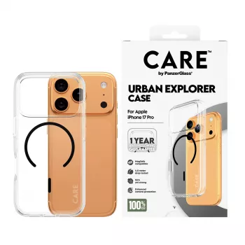 Capa PanzerGlass CARE™ by ® Urban Explorer Case transparente com MagSafe preto iPhone 17 Pro