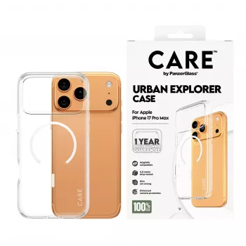 Capa PanzerGlass CARE by Flagship Case Transparent Urban Explorer White MagSafe iPhone 17 Pro Max
