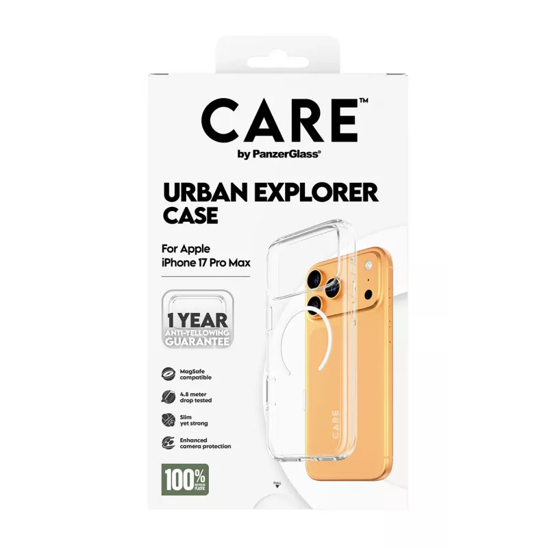 Capa PanzerGlass CARE by Flagship Case Transparent Urban Explorer White MagSafe iPhone 17 Pro Max