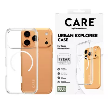 Capa PanzerGlass CARE™ by ® Urban Explorer Case Transparente com MagSafe branco iPhone 17 Pro