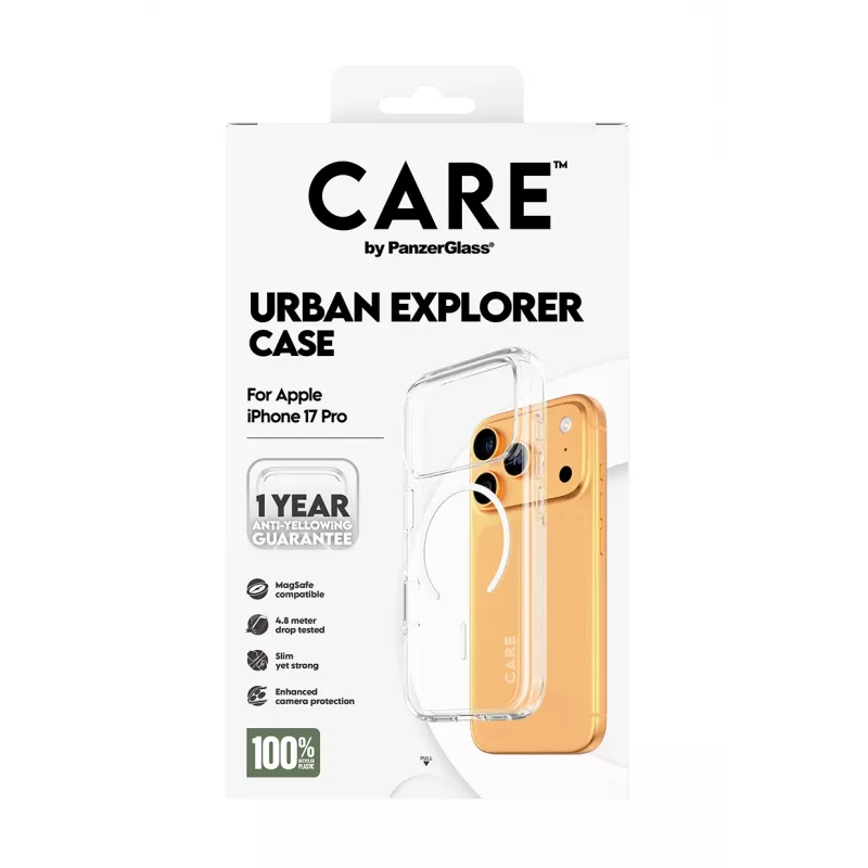 Capa PanzerGlass CARE™ by ® Urban Explorer Case Transparente com MagSafe branco iPhone 17 Pro
