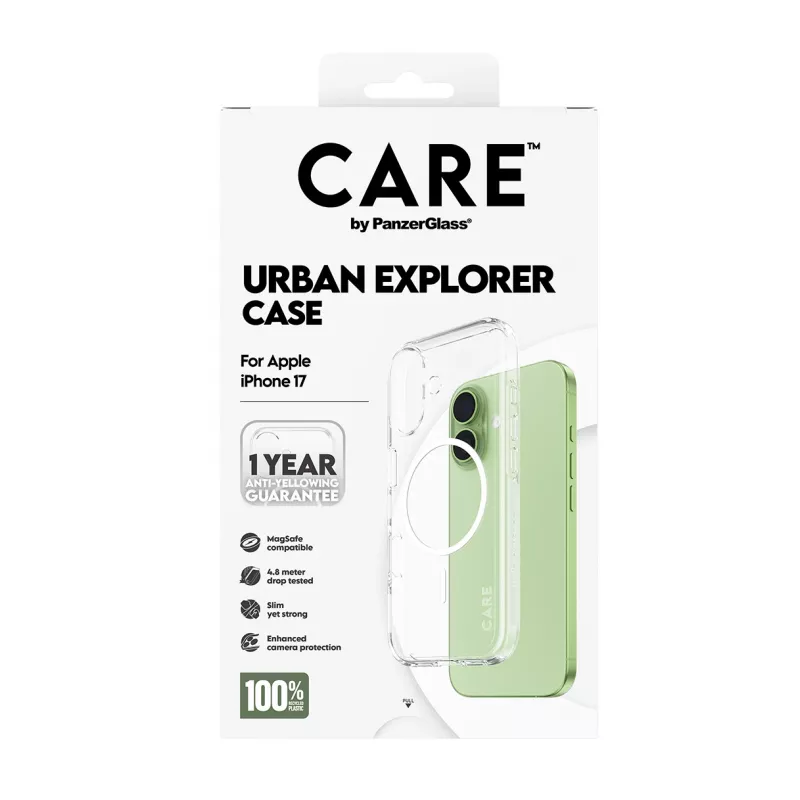 Capa PanzerGlass CARE™ by ® Urban Explorer Case Transparente com MagSafe branco iPhone 17