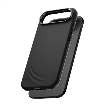 Capa protetora PanzerGlass CARE™ Flow Case preta com MagSafe para iPhone Air