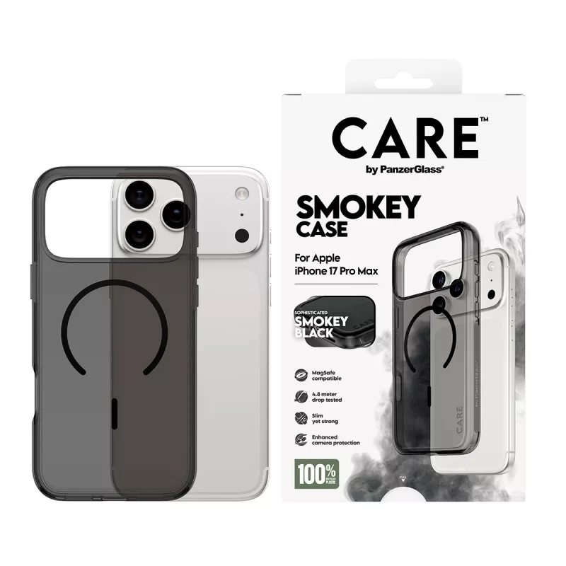 Capa PanzerGlass CARE™ by ® Urban Explorer Case Smokey com MagSafe preto iPhone 17 Pro Max