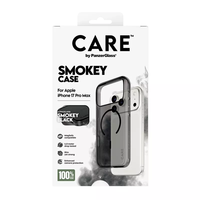 Capa PanzerGlass CARE™ by ® Urban Explorer Case Smokey com MagSafe preto iPhone 17 Pro Max