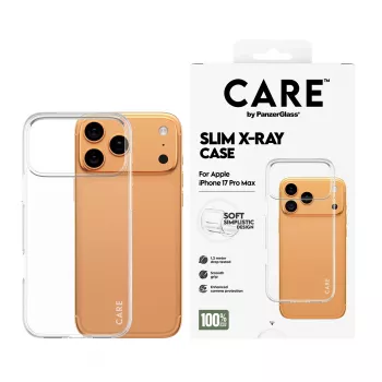 Capa protetora macia PanzerGlass CARE capa elegante transparente X-Ray para iPhone 17 Pro Max