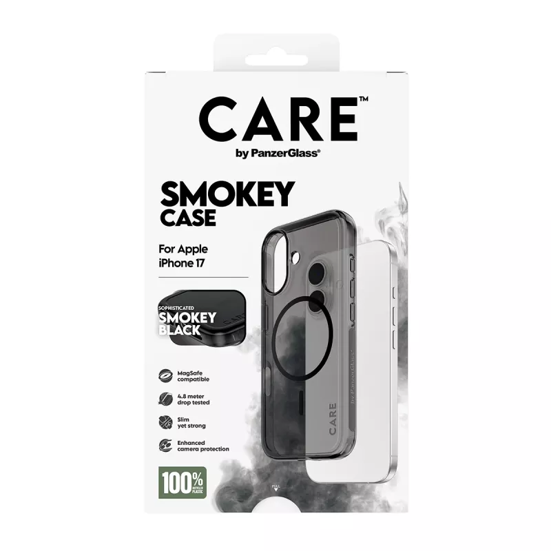 Capa PanzerGlass CARE™ by ® Urban Explorer Case Smokey com MagSafe preto iPhone 17