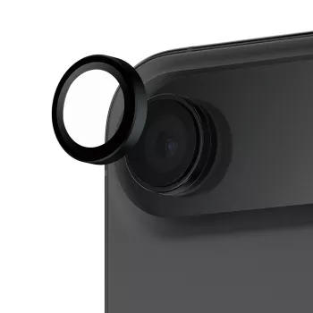 Protetor de lente da câmara PanzerGlass Hoops para iPhone Air — vidro temperado, preto, resistente a riscos e choques
