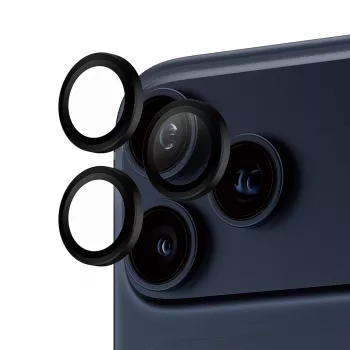 Protetor de lente da câmara PanzerGlass ® Hoops® preto iPhone 17 Pro | iPhone 17 Pro Max | iPhone 16 Pro | 16 Pro Max