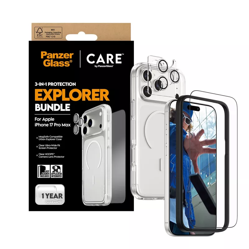 Conjunto PanzerGlass ® | CARE by ® Flagship 3 em 1 Urban Explorer iPhone 17 Pro Max